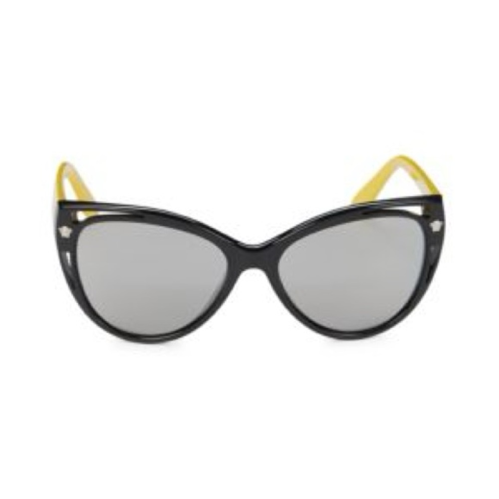 Versace Black and Yellow Cat-Eye Sunglasses